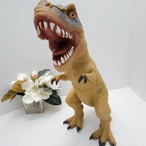 Rare Large Dinosaur Toy Major Trading Co. Giant T-Rex BLIP LLC Brown Rubber 2014